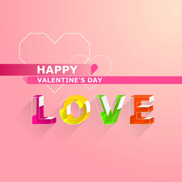 Valentine's day cards.Color letter in isometric style. — Stock Vector