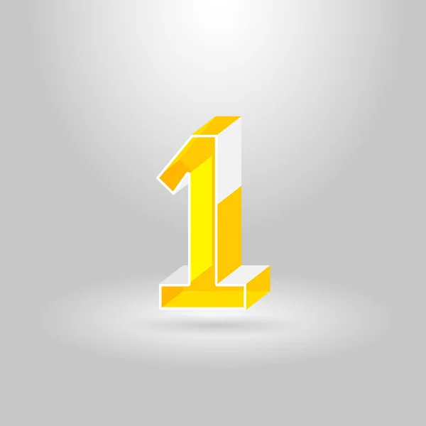 Isometriset aakkoset Font.Number 1.Vector kuvitus — vektorikuva