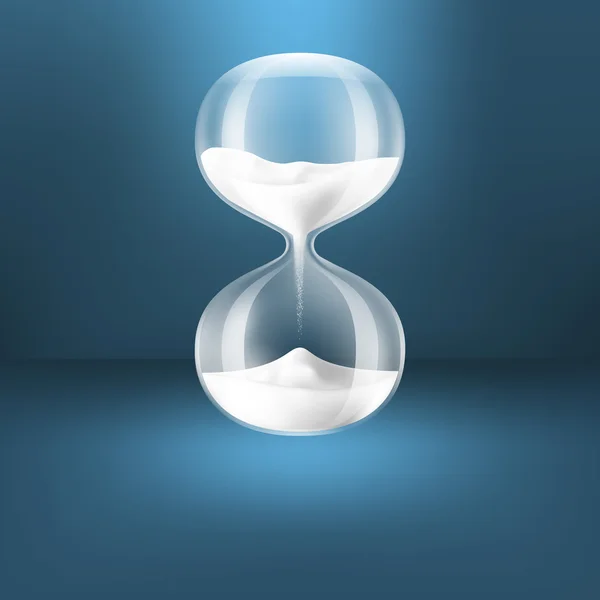 Hourglass.Transparent white sand clock — Stock Vector