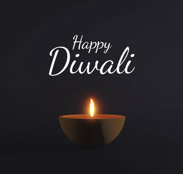 Renderizar Lâmpada Diya Com Iluminação Fogo Para Diwali Deepavali Dipavali Imagens De Bancos De Imagens