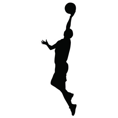 Basketbol oyuncusu, vektör siluet çekim