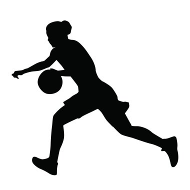 Basketbol oyuncusu, kadın, kız, topu ile çalışan