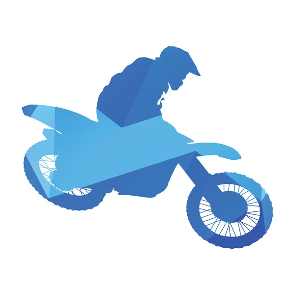 Motocross rider volando en el aire, silueta vectorial — Vector de stock