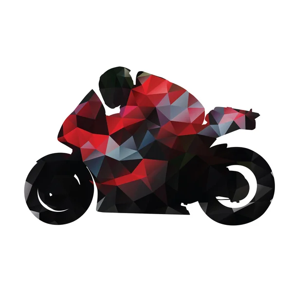 Abstract geometric red motorbike vector silhouette, isolated roa — Stock Vector