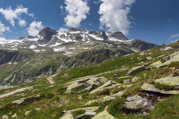Vista de las montañas en verano. Montañas nevadas en Austria A — Foto de Stock