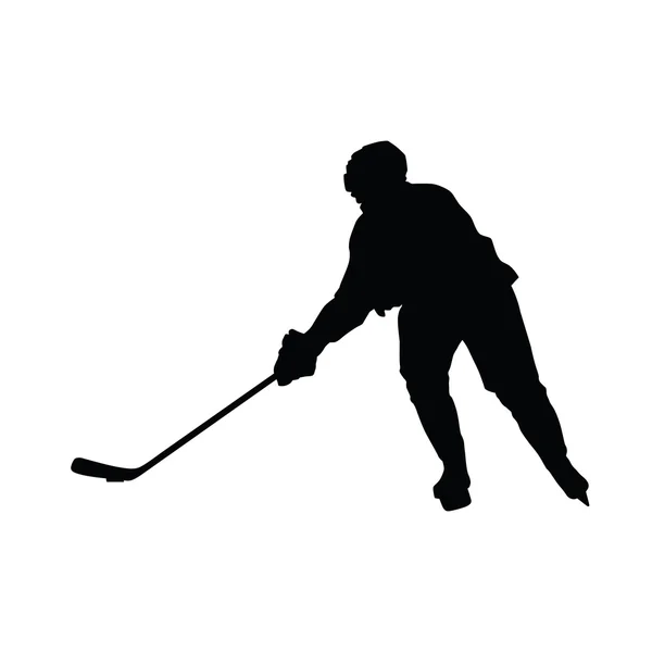 Hockey player vector silhouette, ice hockey winter sport — Stock Vector