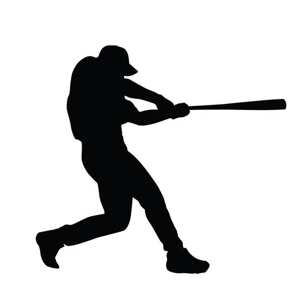 Baseball player vector silhouette. Baseball batter. Baseball pla — Stock Vector