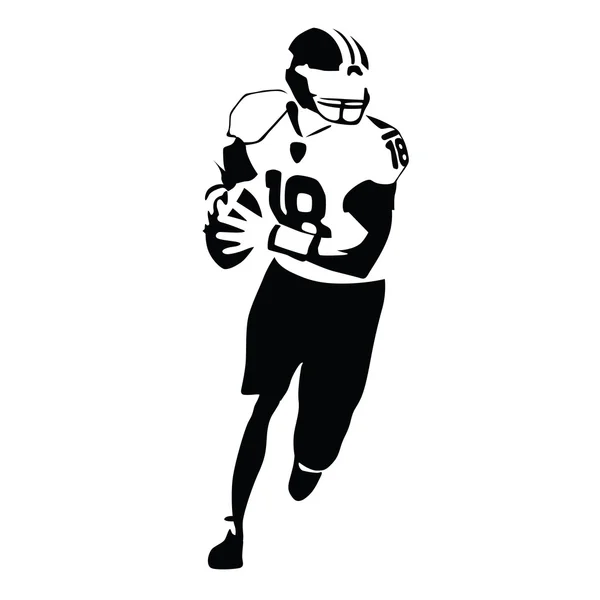 American football player vector illustration. Running isolated f — Stock Vector