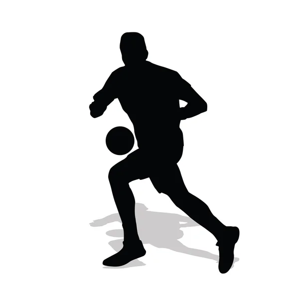 Handball player runs counterattack. Vector silhouette handball p — Stock Vector