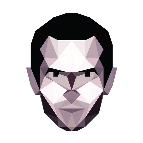 Abstraktní vektorová polygonální portrét člověka. Portrét nízké poly — Stockový vektor