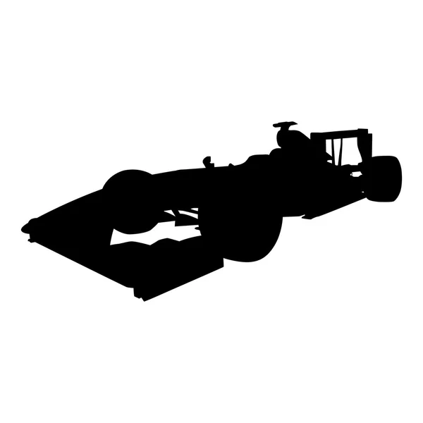 Formula car vector silhouette, vista frontale — Vettoriale Stock