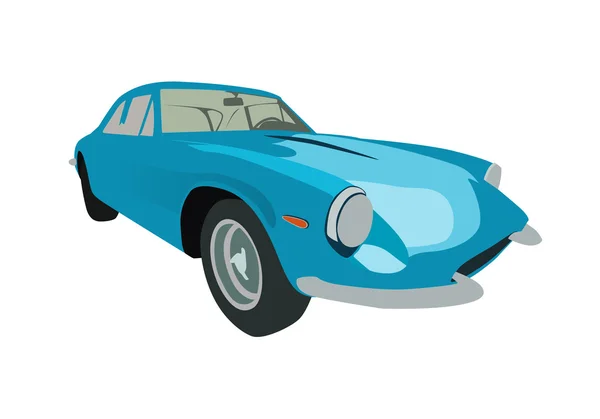 Coche deportivo retro azul. Ilustración vectorial — Vector de stock