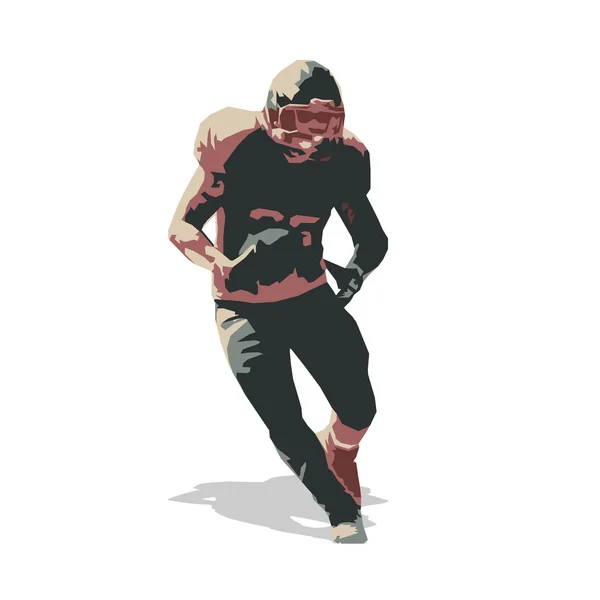 American football player, vector illustration. Run, team sport — Stock Vector