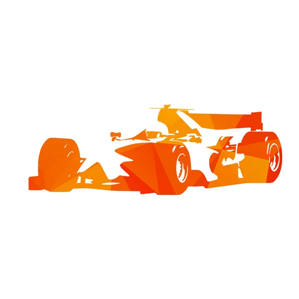 Abstrato laranja fórmula carro de corrida. Sílhueta vetorial isolada . — Vetor de Stock