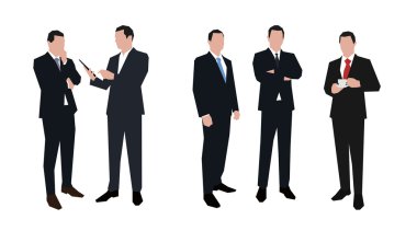 İşadamı karakter kümesi küme çeşitli teşkil etmektedir. Düz vektör illustra