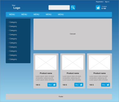 internet iş monokrom grafik web şablonu. w temizleyin