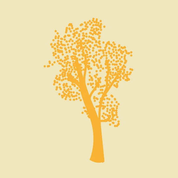 Illustration vectorielle silhouette d'un arbre à feuilles caduques — Image vectorielle