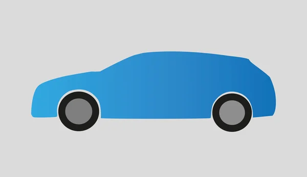 Moderne combi auto blauwe silhouet. — Stockvector