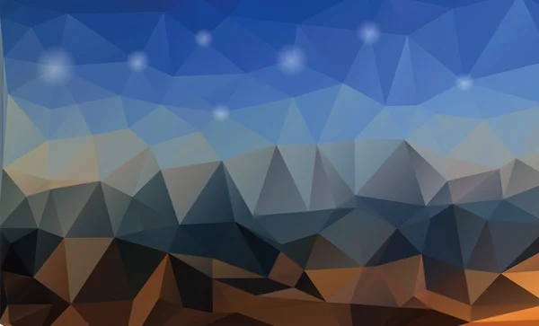 Paisagem abstrata com céu noturno, composta por triângulos —  Vetores de Stock