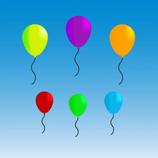 Ilustración vectorial de globos divertidos coloridos — Vector de stock