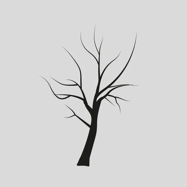 Silhuetas de desenho vetorial de árvores sem folhas — Vetor de Stock