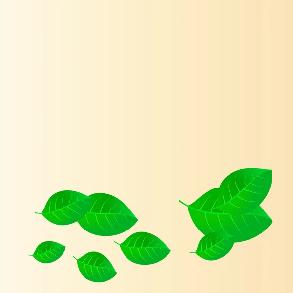 Illustration vectorielle des feuilles vertes tombées — Image vectorielle