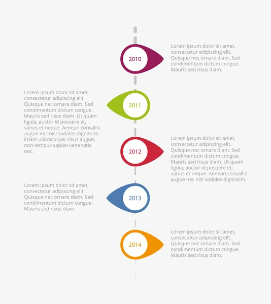 Dikey vectror zaman çizelgesi Infographic — Stok Vektör