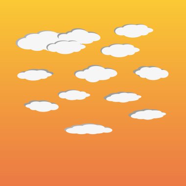 Vektör çizim kısmen bulutlu turuncu gökyüzü