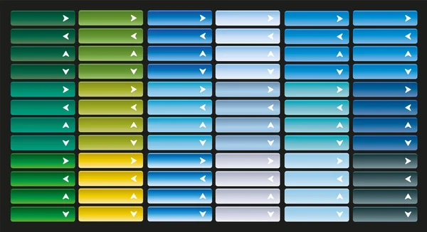 Grande collezione di pulsanti web luminosi con freccia. Combinazione o — Vettoriale Stock