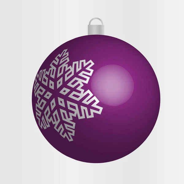 Tmavě fialový vánoční žárovky s stříbrná sněhová vločka — Stockový vektor