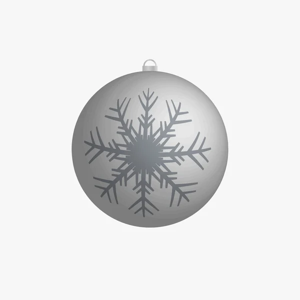 Bombilla vectorial de plata de Navidad con copo de nieve — Vector de stock