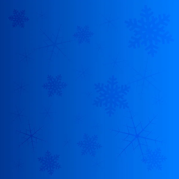 Vector winter heldere blauwe achtergrond met sneeuwvlokken — Stockvector