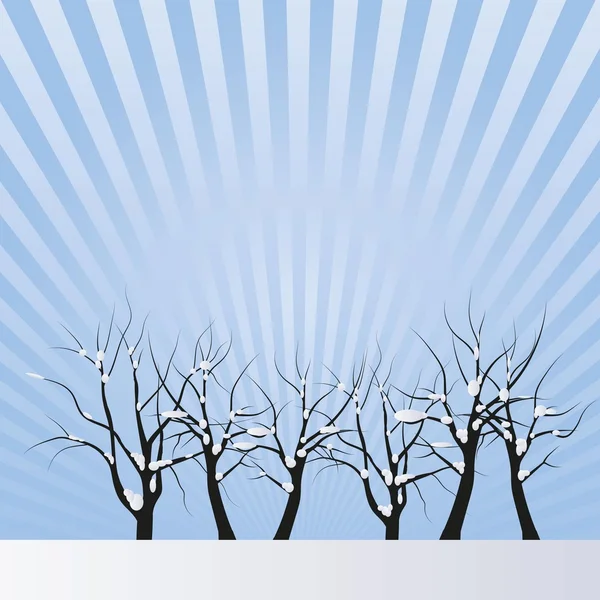 Vektorové kreslení stromů se sněhem — Stockový vektor