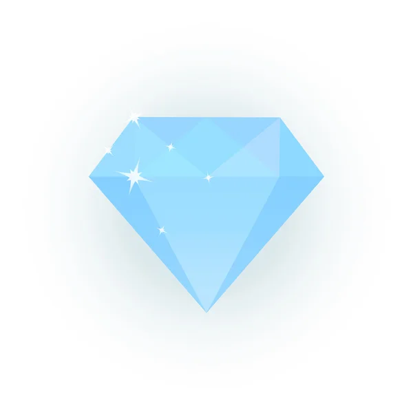 Vector illustration of light blue diamond — Stock Vector