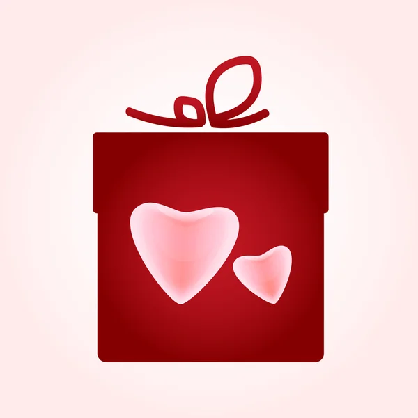 Valentine's day concept illustration with gift box with hearts. — Stock Vector