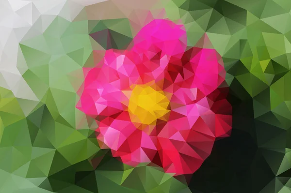 Primavera abstracta flor púrpura creada a partir de triángulos — Vector de stock