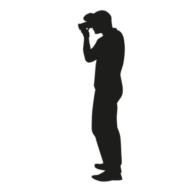 Fotoğraf çeker bir fotoğrafçı siluet vektör