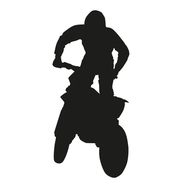 Silueta vectorial de motocross rider — Vector de stock