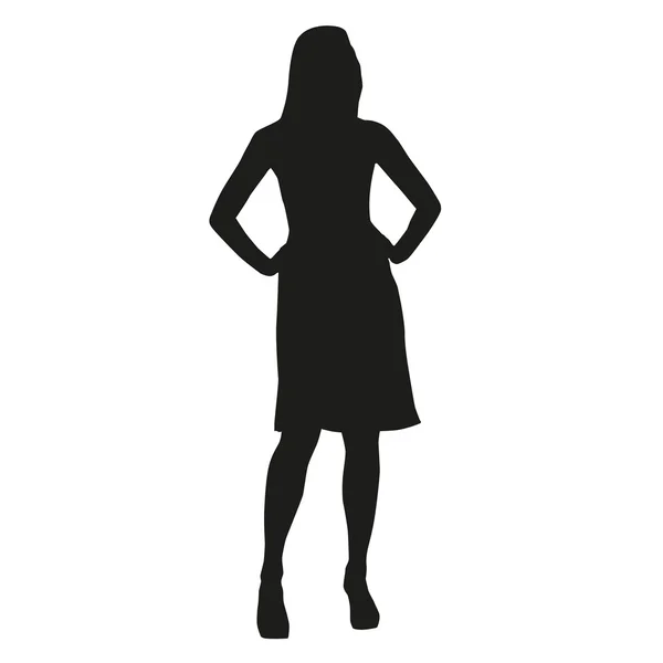 Silhouette of a slender woman at work — Stock Vector