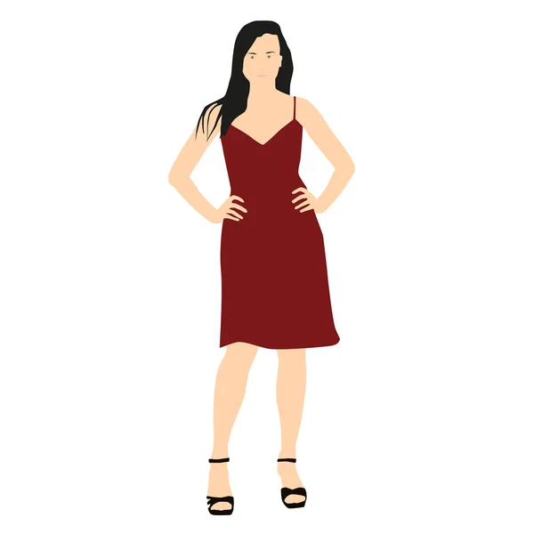 Young slim woman. Vector illustration — Stock Vector
