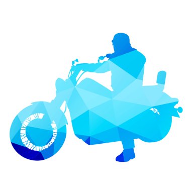 Motorcu bir helikopter üzerinde. Soyut vektör çizim