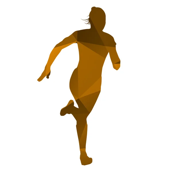 Mujer corriendo naranja aislada abstracta — Vector de stock