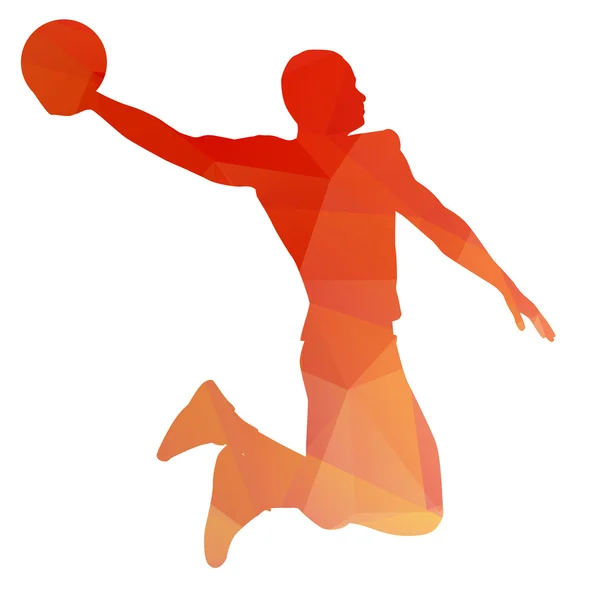 Orange abstract basketball player — Stock Vector