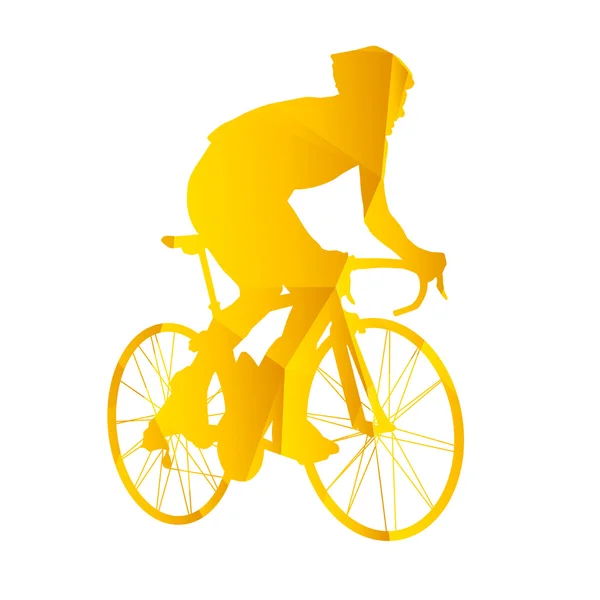 Vektor silhuett road cyklister. Geometrisk siluett av triangl — Stock vektor