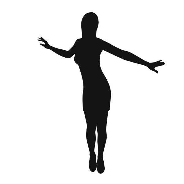 Векторный силуэт танцующих женщин — стоковый вектор