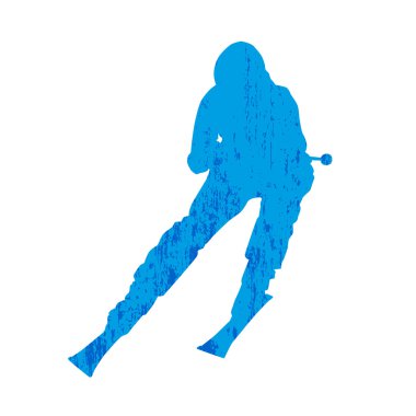 Grunge kayakçı siluet