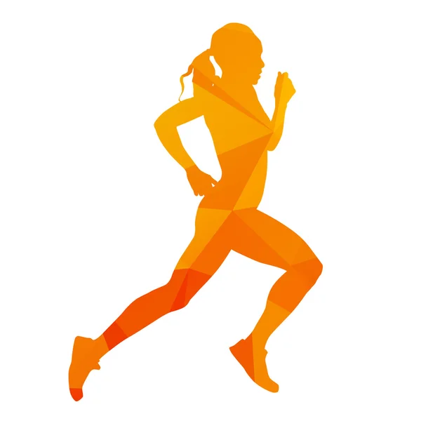 Mujer runnig abstracta — Vector de stock