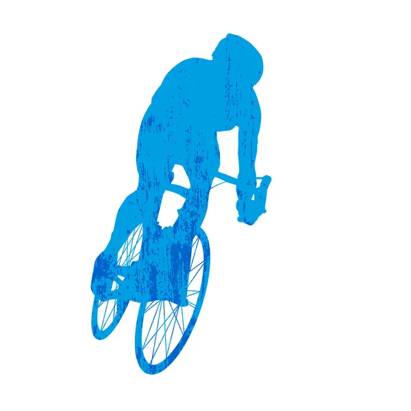 Silhouette cycliste Grunge — Image vectorielle