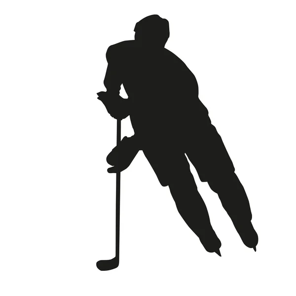 Silhouette vettoriale giocatore di hockey — Vettoriale Stock