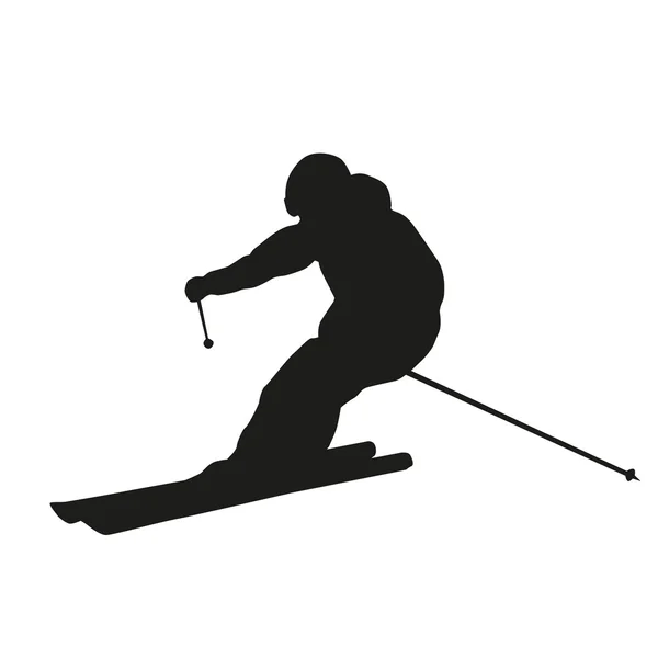 Skifahrer-Silhouette — Stockvektor